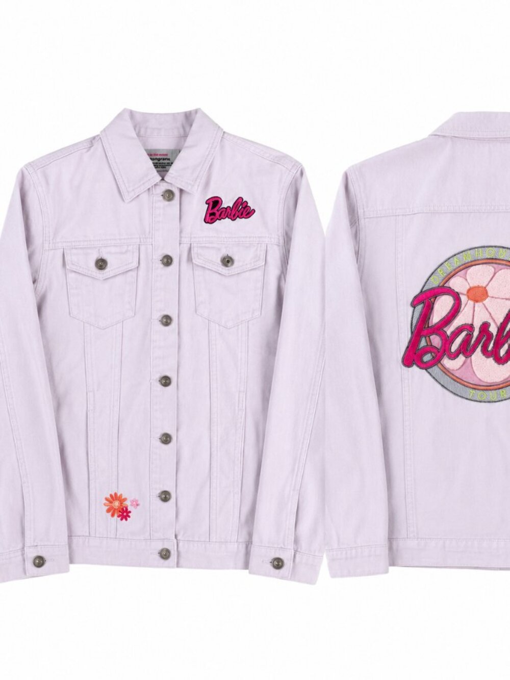 Barbie Truck Tour Lavender Denim Jacket Embroidered Logo 100% Cotton - Picture 3 of 15